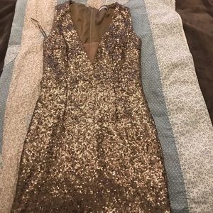 Bronze/Gold sexy sequin minidress